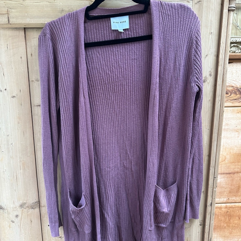 Pink Rose Women's Mauve Cardigan
